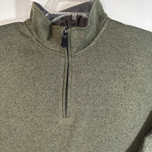 Wrangler Authentics Men’s Green 1/4 Zip Sweater Long Sleeve Pullover Size M - Picture 2 of 9